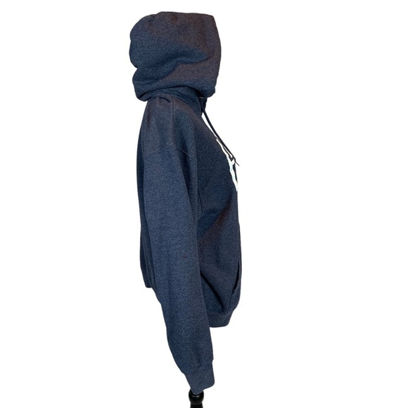 Jerzees NuBlend Dented Brick Distillery Logo Sweatshirt Hoodie - Blue - Large - Picture 2 of 7